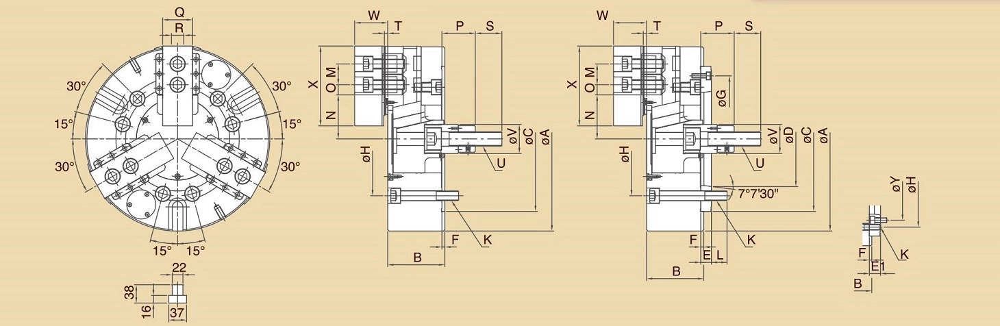 CL-DP 3-кулачковые цельнолитые патроны